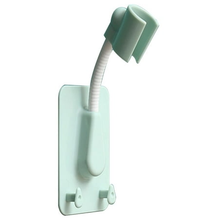

360° Shower Head Holder Adjustable Shower Head Bracket with 2 Hooks Stand Wall-mounted Handheld Shower Head Holder without Drilling Self Adhesive Shower Shelf for Bathroom Accessories