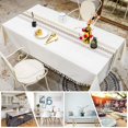thumbnail image 4 of Deep Dream Tablecloths, Embroidery Leaf Table Cloth Cotton Linens Wrinkle Free Table Cover Decoration for Kitchen Dinning Party (Rectangle/Oblong, 55 x 140 Inch, 12-14 Seats, Beige, Wine Leaf), 4 of 5