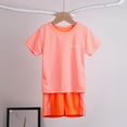 thumbnail image 4 of Freshbabe Boys Girls 2 Piece Activewear Set, Short Sleeve Crew Neck Tee and Color Block Shorts, Quick Dry Summer Sportswear, 2-13T, 4 of 9