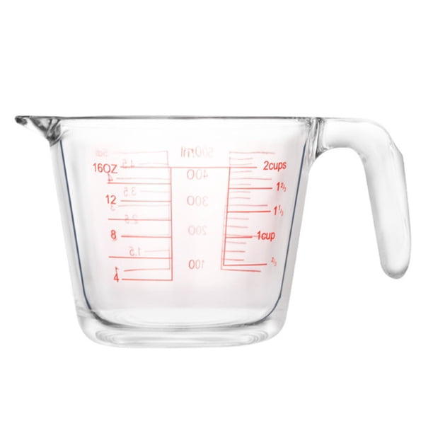 Taza medidora para el hogar, taza medidora de vidrio resistente al calor, taza medidora de leche para hornear en la cocina