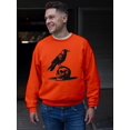thumbnail image 2 of Raven Skull Gothic Halloween Graphic - Men's Sweatshirt, 2 of 4