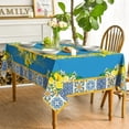 thumbnail image 3 of Summer Tablecloth 60×84 Inch Rectangular, Blue Yellow Lemon Vintage Pattern Washable Table Cover for Party Picnic Dinner Decor, 3 of 6