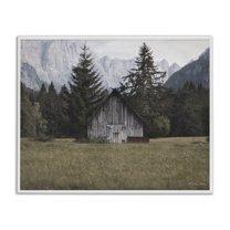Stupell Industries Rustic Cabin Landscape Landscape Painting White Framed Art Print Wall Art, 30 x 24