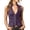 Purple, variant on Atkumj Suede Vest for Women Trendy Stand Collar Cinched Waist Womens Vests Casual Solid Color Button Front Sleeveless Jacket S