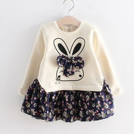 

Hunpta Clothes Kids Baby Bunny Dress Princess Girl Toddler Party Rabbit Floral Cartoon Girls Outfits&Set