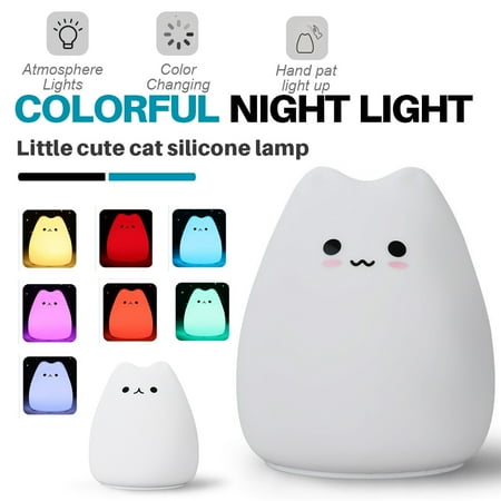 

KEINXS Cute LED Night Light for Kids Tap Sensor Control Children Night Light Warm White Normally-on and 7 Colors Mode Good Decor Lamp for Baby Adults Bedroom