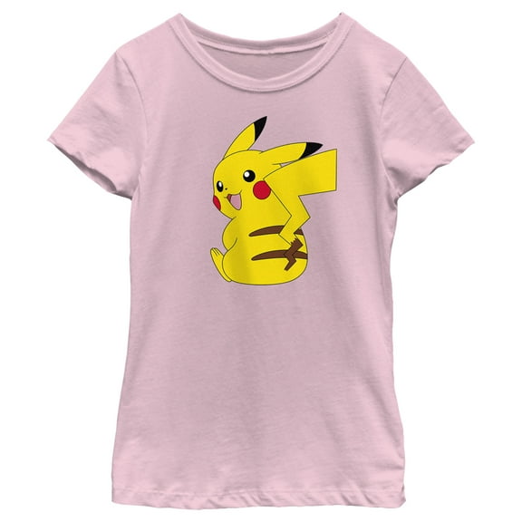 Girl's Pokemon Pikachu Sitting Portrait Graphic Tee Light Pink Medium