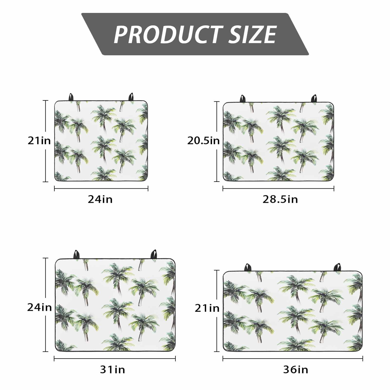 Green Palm Trees Stove Top Cover for Electric Stove, Heat-proof & Non Slip Glass Top Stove Cover Protector, Summer Botanical Modern Art Kitchen Flat Cooktop Rubber Mat 24x21 Inches