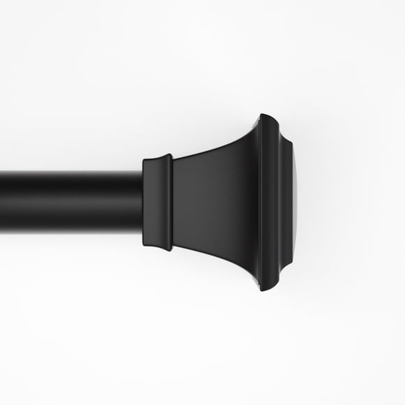 Mainstays 1" Black Square Adjustable Single Curtain Rod Set, 30"-84"