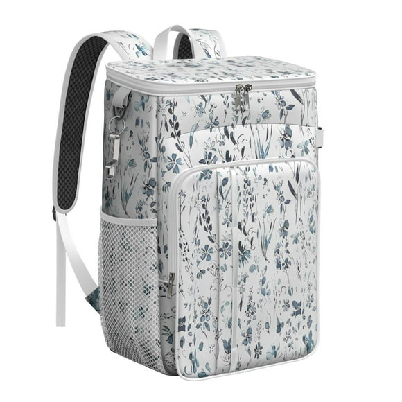 Aesthetic Watercolor Floral Insulated Backpack Cooler - 20L High Capacity, Lightweight & Portable