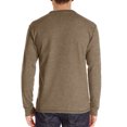 thumbnail image 3 of Camiseta de manga larga ajustada para hombre, camisa elegante de otoño con cuello redondo y botones, Top para trabajo de oficina, 3 of 5