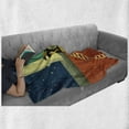 thumbnail image 6 of Retro Soft Flannel Fleece Blanket, Young Woman Climbing the Ladder Day in the Night Surreal Artwork with Distressed Look, Cozy Plush for Indoor and Outdoor Use, 50" x 70", Multicolor, by Ambesonne, 6 of 6