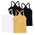 thumbnail image 4 of Eltusu Girls Cotton Tank Tops, Basic Sleeveless Y-Back 4 Pieces Summer Vest Shirts White Size 8 T, 4 of 6