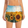 thumbnail image 2 of Daiia Sunlit Sunflower Field Pattern Women's 2 in 1 Running Shorts - Lightweight Athletic Workout Gym Yoga Shorts Liner with Phone Pockets-Medium, 2 of 7