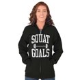 thumbnail image 4 of Squat Goals Workout Motivation Unisex Fleece Graphic Zip Up Hoodie Brisco Brands 2X, 4 of 5