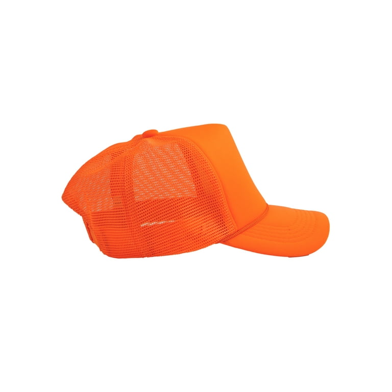 Neon Orange Hat, Blank Hat, Trucker Hat, Plain Hats, Mesh Hat