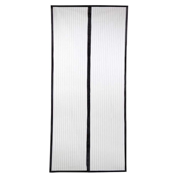39 in. x 83 in. Hands Free Black Plastic Magnetic Mesh Screen Door