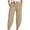 Khaki #723, variant on Bovemsi Capri Pants For Women Linen Wide Leg Pants Casual Loose High Waist Beach Haren Pockets Hiking Pants