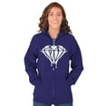 thumbnail image 4 of Diamond Dripping Fashionable Girly Zip Up Hoodie Men's Women's Brisco Brands 5X, 4 of 6