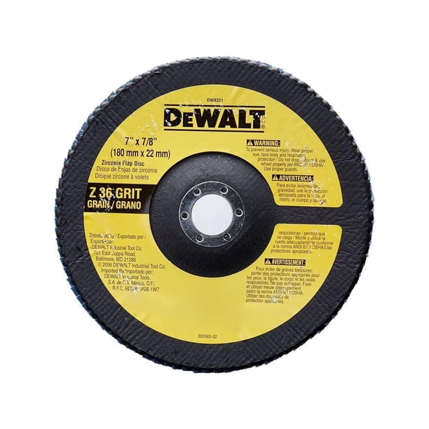 Disco amoladora angular DEWALT DW8321, circonita de grano 36, 7 pulgadas
