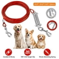 thumbnail image 1 of Câble d'Attelage pour Chien de 9,8 Pi Laisse Longue pour Chien Laisse Anti-Morsure Chaîne pour Chien avec Ressort Durable Clips Rotatifs à 360° Étui en PVC pour Extérieur Cour Camping Rouge, 1 of 12