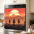 thumbnail image 2 of Dishwasher Magnet Cover, Western Cowboy Sunset Decorative Refrigerator Magnet, 23 x 26 Inch Trimmable Dishwasher Front Panel Cover for Home Kitchen Laundry Decorations, Easy Clean, 2 of 6