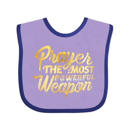 

Inktastic Prayer Power Gold Boys or Girls Baby Bib