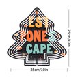 thumbnail image 7 of Vibrant Metal Hanging Christmas Tree Wind Spinner - Colorful ' EST ONE CAPE ' Design with Layered White Lines for Festive Yard Decor, 7 of 7