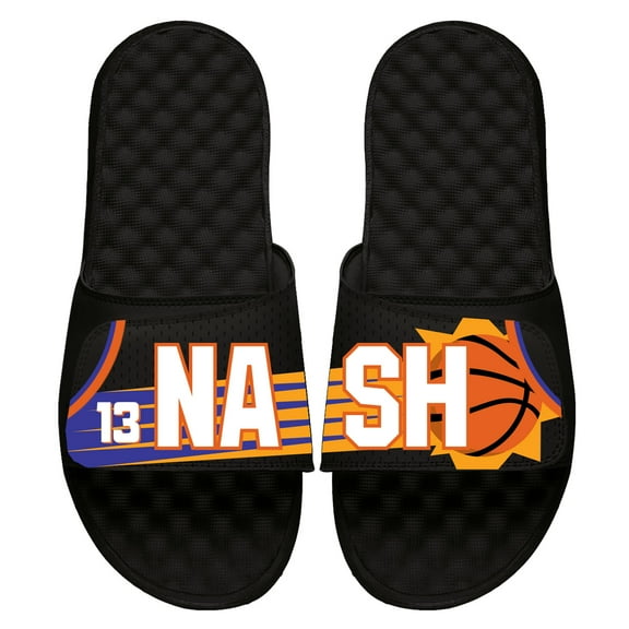 Unisex ISlide Steve Nash Black Phoenix Suns Retired Player Jersey Slide Sandals