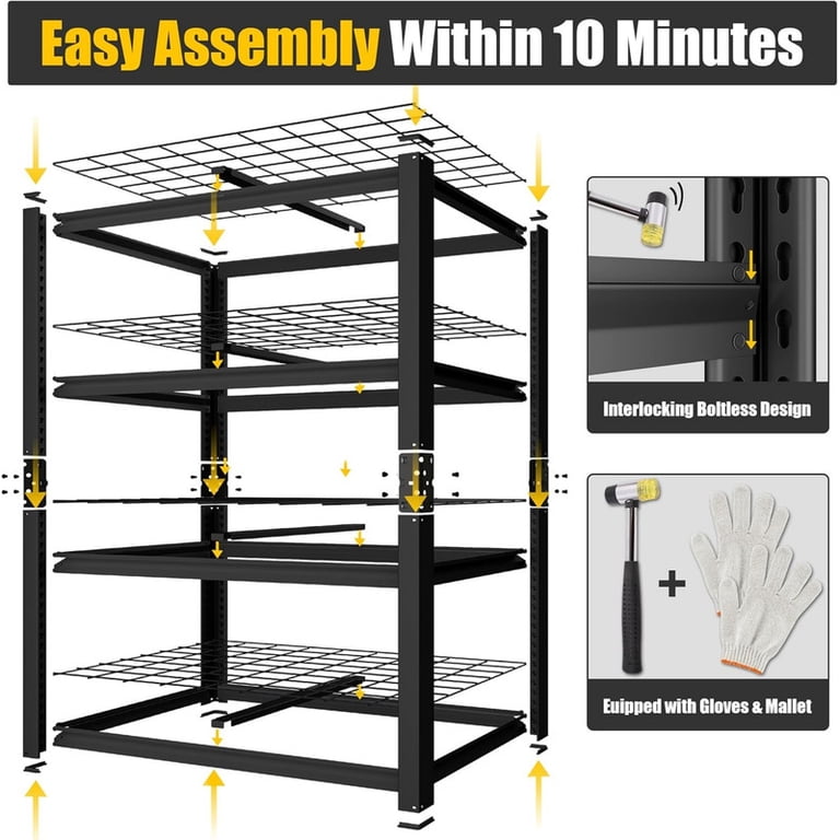 Xiweot Heavy Duty 4-Tier Garage Shelving, 40" W x 60" H photo 6