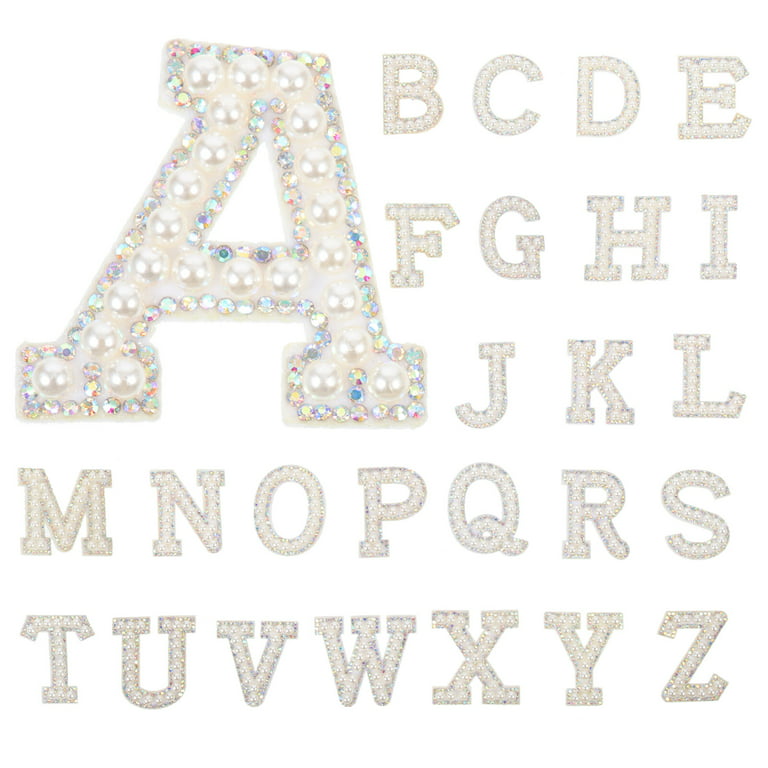 26Pcs 3D Letter Patches Letter Iron On Letter Patches Rhinestone