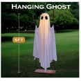 thumbnail image 6 of 2Pcs 5FT Hanging Swing Ghost Halloween Decor - Adjustable Height LED Lighted Outdoor Halloween Decorations for Porch, Yard & Trees, Spooky Cute Ghosts Lights with 8 Lighting Modes, 6 of 6