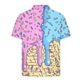 thumbnail image 7 of Boys' Ice Cream Print Polo Shirt Short Sleeve Pink Graphic Playful Casual Shirt 100% Polyester for Kids,Size 12-13 T, 7 of 7