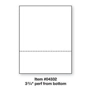 PrintWorks Professional Perforated Paper for Statements, Invoices, Gift Certificates, Coupons and More, 8.5 x 11, 24 lb, 1 Horizontal Perf 3 3/4 From Bottom, 500 Sheets, White (04332)