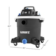 HART VOC1012PF 3703 10 Gallon 6 Peak HP Poly Wet/Dry Vacuum with Locking Accessories