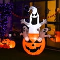 thumbnail image 4 of Topbuy 6ft Halloween Inflatables Ghost Pumpkin-Halloween Blow Up Yard Decorations w/Build-in LED Light, 4 of 7