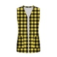 thumbnail image 6 of Chiccall Women's Plaid Sleeveless Vest Cardigan Open Front V Neck Long Line Layering Waistcoat with Side Pockets, 6 of 8