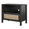 thumbnail image 3 of Wimberly 1 Drawer Nightstand, Black Oak with Faux Rattan, 3 of 7