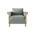 thumbnail image 2 of Castle Place Comtemporary Glam Velvet Upholstered Armchair, Silver Grey, 2 of 7