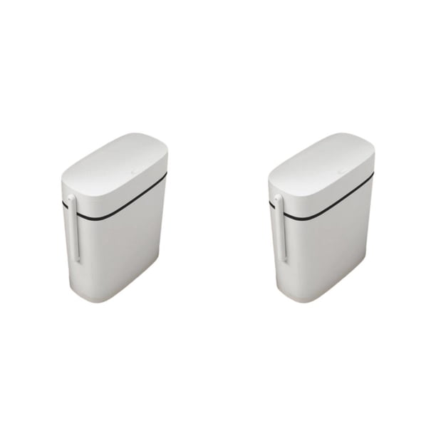 Bearachild Cubo de basura ligero blanco con tapa de presión de bloqueo negro multiusos y elegante eficiente Type1 NO1