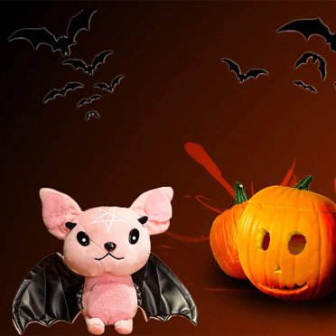 Jollup Plush Bat Duck Stuffed Animal Toy – Soft Black Plushie With Bat Wings, Cute Halloween Gift
