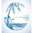 thumbnail image 3 of Surf Duvet Cover Set, Contemporary Sketch Illustration Hawaiian Beach Surfboard Palms Ocean Water, Decorative 2 Piece Bedding Set with 1 Pillow Sham, Twin Size, Blue and White, by Ambesonne, 3 of 3
