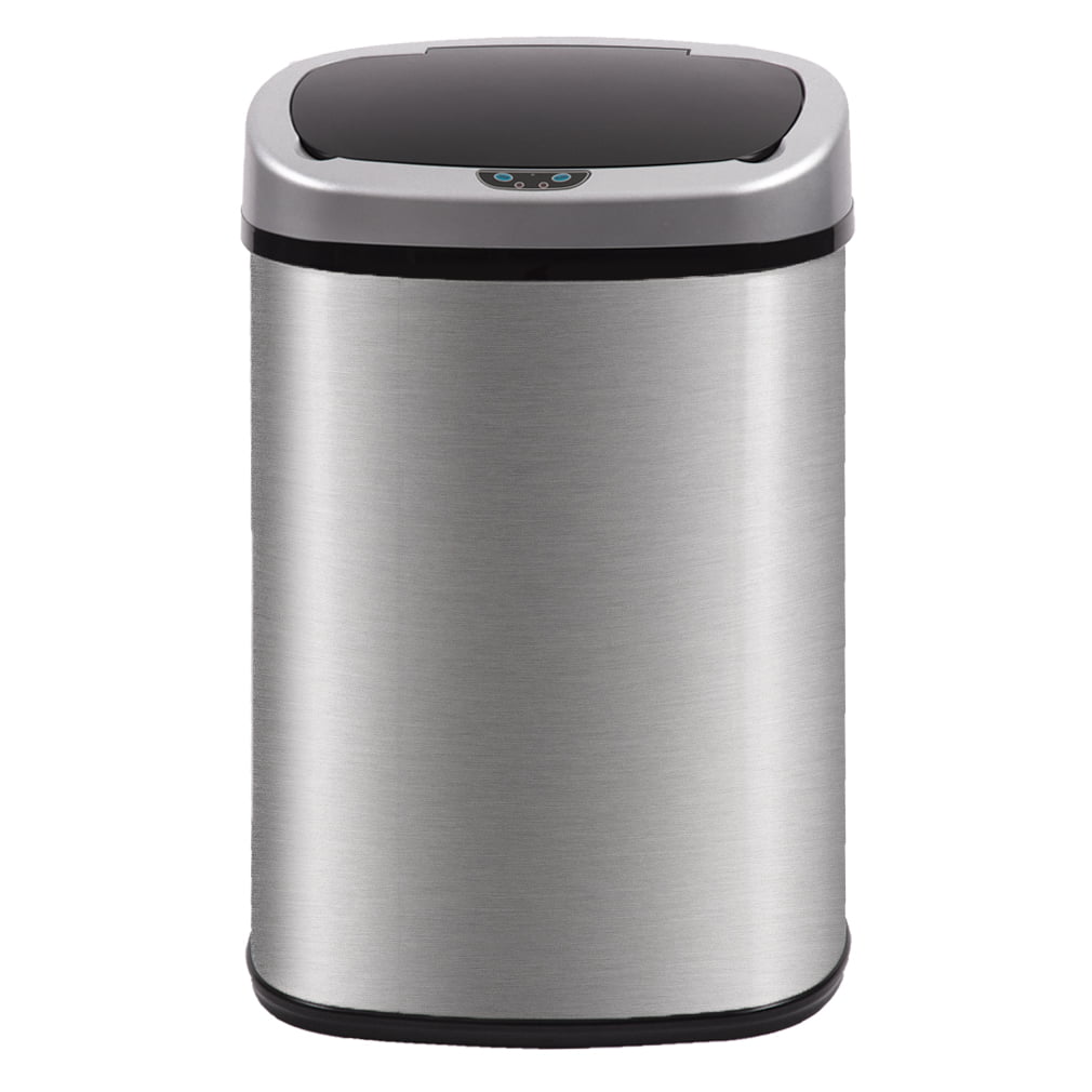 Bestmassage Stainless Steel 13 Gal Kitchen Trash Can With Touch Free Automatic Sensor Walmartcom Walmartcom