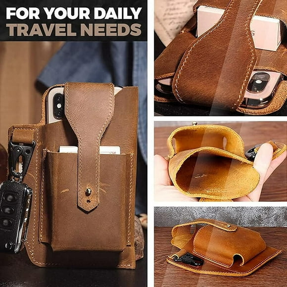 Retro Belt Waist Men's Bag Outdoor Belt Hanging Bag Men's Bag Waist Bag Leather Belt Phone Bag