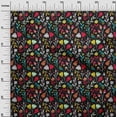 thumbnail image 2 of oneOone Cotton Jersey Black Fabric Leaves & Floral Artistic Craft Projects Decor Fabric Printed By The Yard 58 Inches Wide, 2 of 4