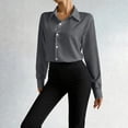 thumbnail image 5 of Vetsdori Women's Long Sleeve Shirts Trendy Lapel Button down Bodysuit,Trendy Blouses Plain Tops for Ladies, 5 of 8