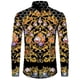 thumbnail image 2 of Nueva camisa de manga larga con estampado 3D de cadena de flores doradas de lujo para hombre, ropa informal de diseñador para hombre, camisas con botones de solapa, 2 of 5