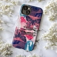 thumbnail image 5 of Abstract Butterfly and Leopard Pattern Phone Case, Artistic Pink and Blue Graphic Design Protective Cover for iPhone 16 15 14 13 12 11 Pro Max Mini, 5 of 6
