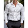 thumbnail image 4 of Camisa de traje rosa negra blanca casual al aire libre color sólido a rayas cómoda suave solapa tops de hombre oficina talla grande 2024, 4 of 4