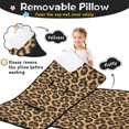thumbnail image 3 of Black and Beige Leopard Print Teens Toddler Nap Mat with Pillow, Sleeping Mat Bag for Preschool Daycare 59"x22", 3 of 6